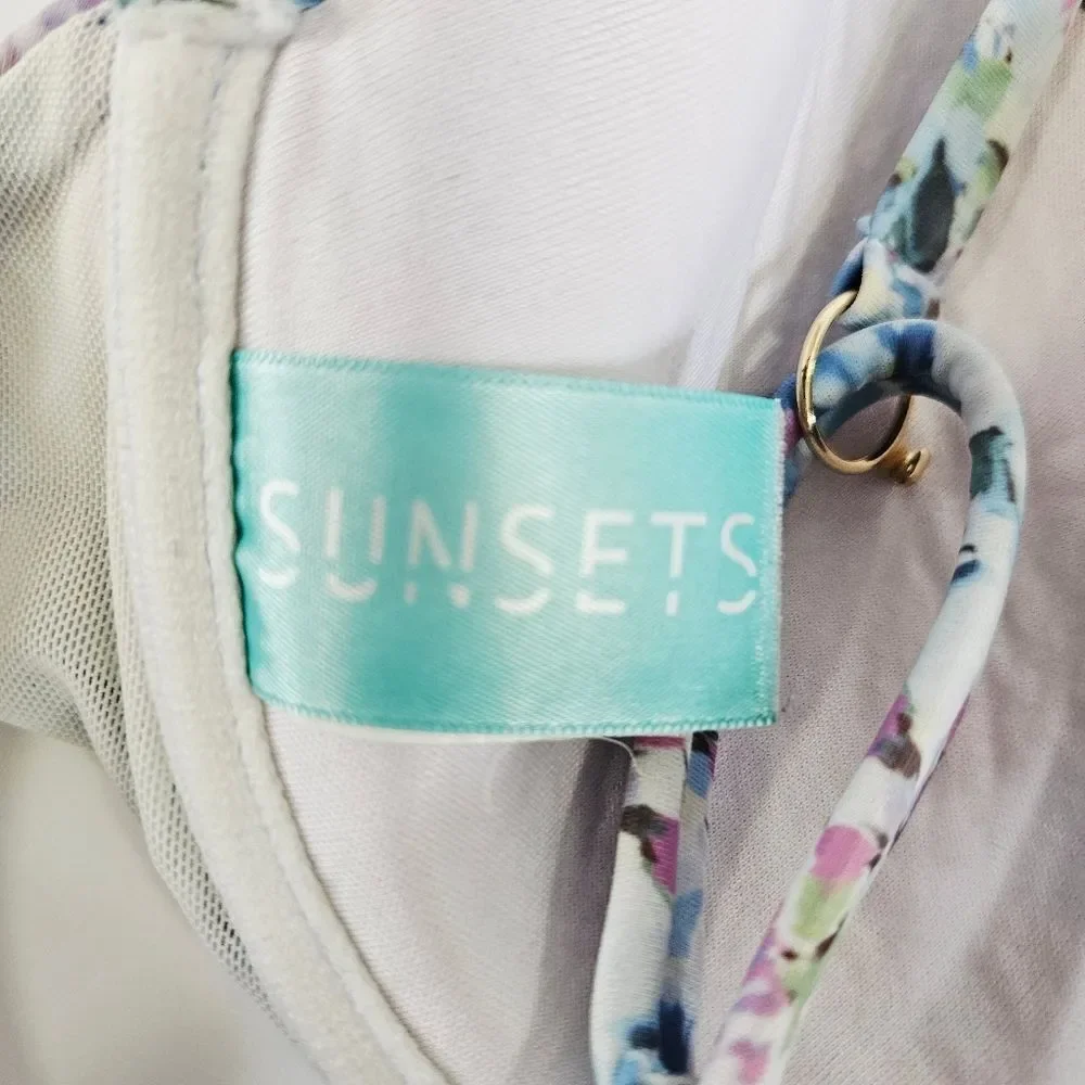 Sunsets Unforgettable Flawless Floral Adjustable Strap Underwire Bikini Top M
